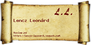 Lencz Leonárd névjegykártya