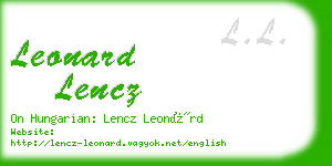 leonard lencz business card